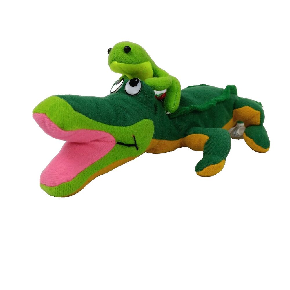 Nanco Alligator Crocodile Frog Friend on Head Stuffed Plush Vintage 1996 Felt